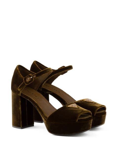 prada sandali platform velvet|prada 95mm platform sandals.